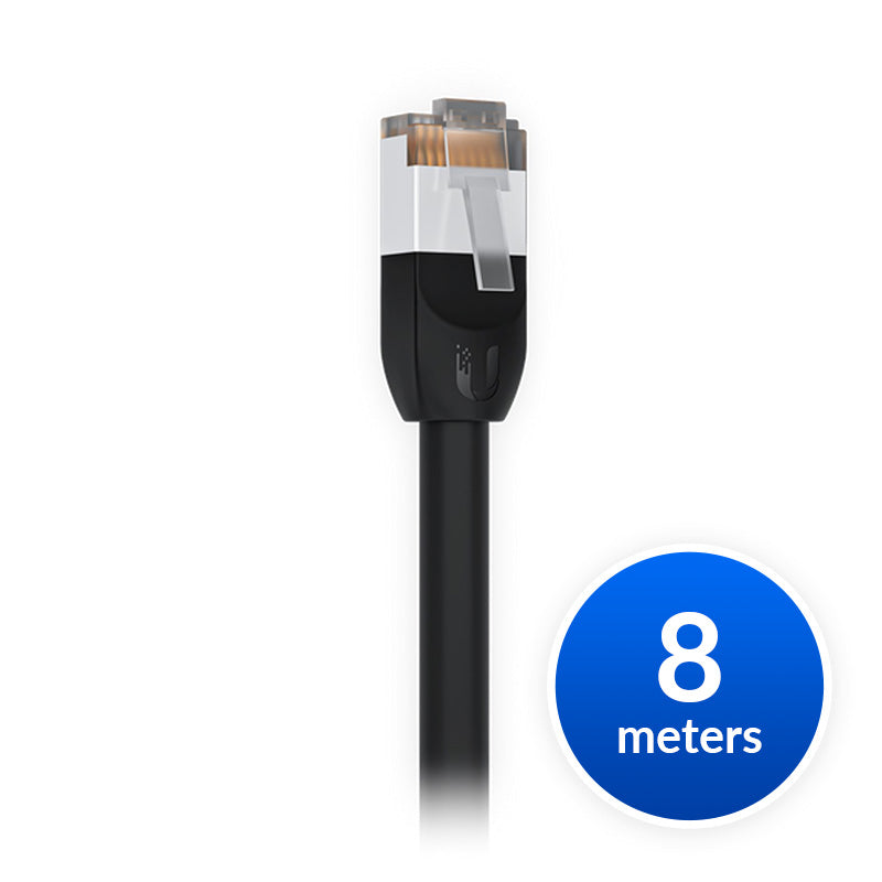 Ubiquiti UniFi Patch Cable Outdoor 8M Black, Single Unit All-weather, RJ45 Ethernet Cable, Category - Ubiquiti UACC-Cable-Pat