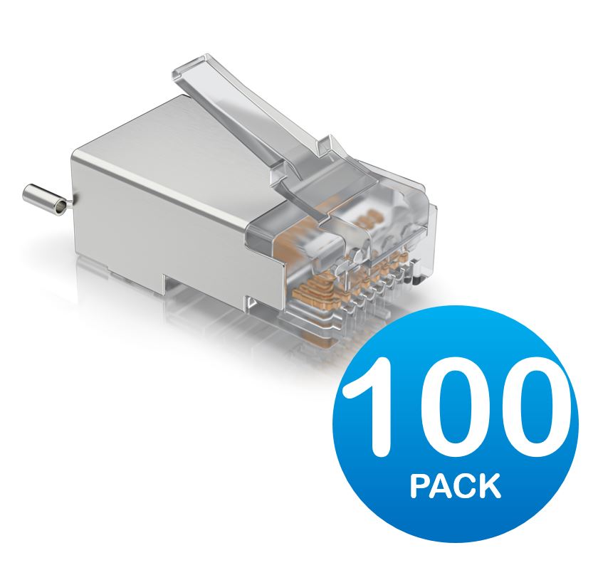 Ubiquiti UISP Surge Protection Connector SHD, 100 Pack, Sheilded Cable RJ45 Connector, Replaces - Ubiquiti UISP-CONNECTOR-SHD