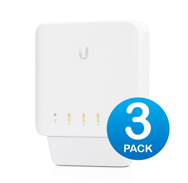 Ubiquiti UniFi USW Flex 3-Pack - 5-Port Indoor/Outdoor PoE++ Switch Ubiquiti