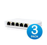 Ubiquiti USW Flex Mini 3 Pack - Managed, *No PSU/Cable*, UniFi, Layer 2 Gigabit Switch, 5x GbE RJ45 - Ubiquiti USW-Flex-Mini-