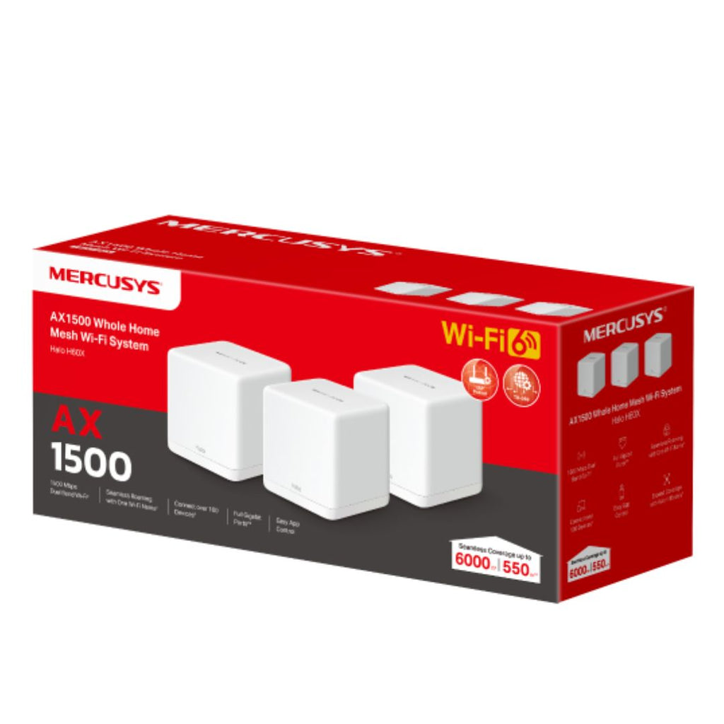 Mercusys Halo H60X AX1500 Mesh WiFi 6 (3-Pack) - Whole Home