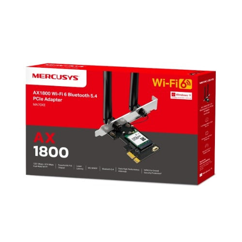 TP-LINK Mercusys AX1800 Wi-Fi 6 Bluetooth 5.4 PCIe Adapter (MA70XE)