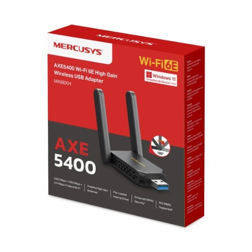 TP-LINK (E)Mercusys AXE5400 Wi-Fi 6E High-Gain Wireless USB Adapter (MA86XH)