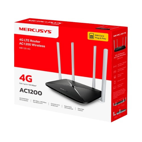 TP-LINK Mercusys MB135-4G AC1200 Wireless Dual Band 4G LTE Router