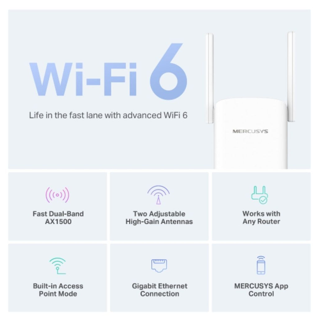 Mercusys ME60X AX1500 Wi-Fi 6 Range Extender & Booster