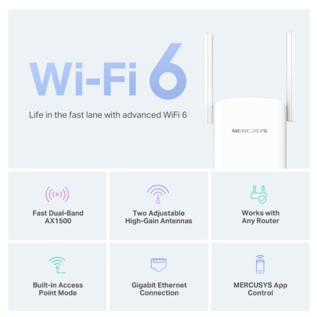Mercusys ME60X AX1500 Wi-Fi 6 Range Extender & Booster
