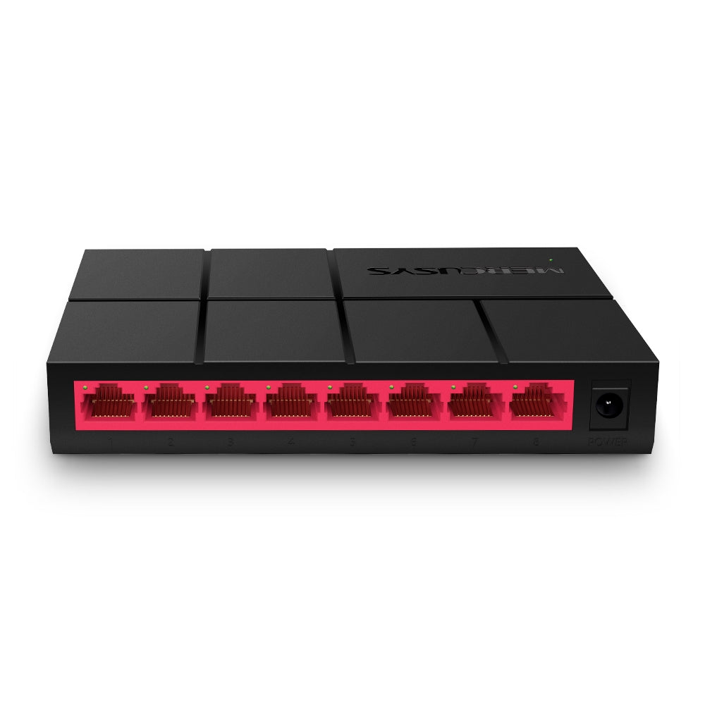 TP-LINK Mercusys MS108G 8-Port Gigabit Desktop Switch, 8x Gigabit Ports, Compact Design, Plug N Play, Green Et