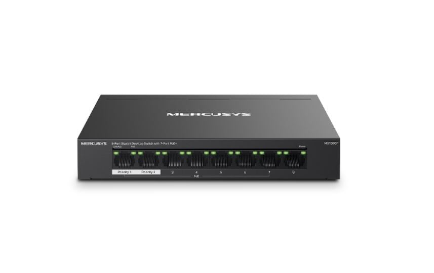 Mercusys MS108GP 8-Port Gigabit PoE+ Desktop Switch with 7 PoE+ Ports TP-LINK