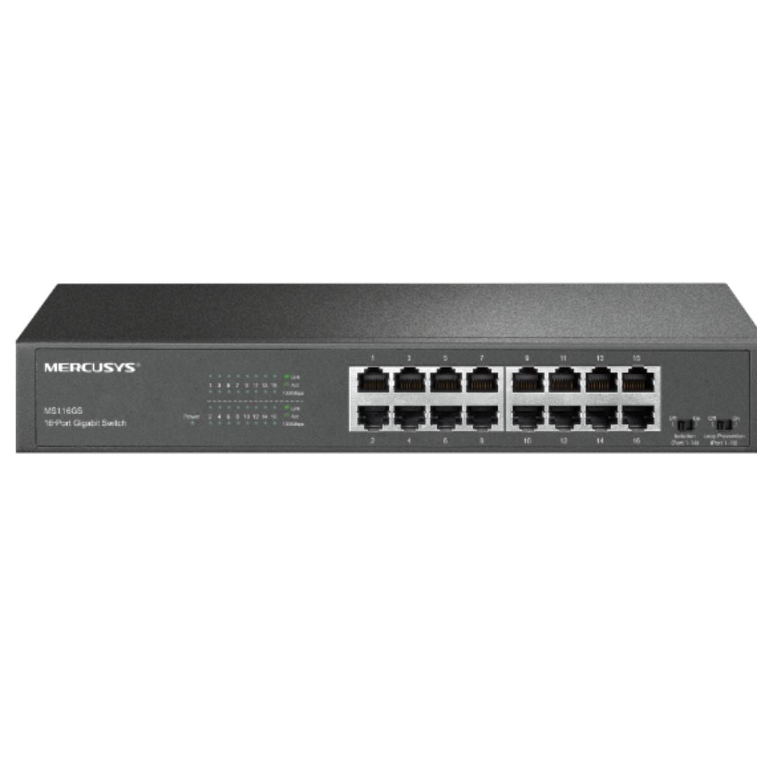 Mercusys MS116GS 16-Port Gigabit Network Switch - Plug & Play TP-LINK