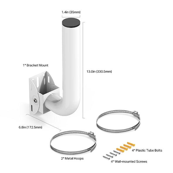 Outdoor Access Point Wall & Pole Mount Kit - Weatherproof & Adjustable