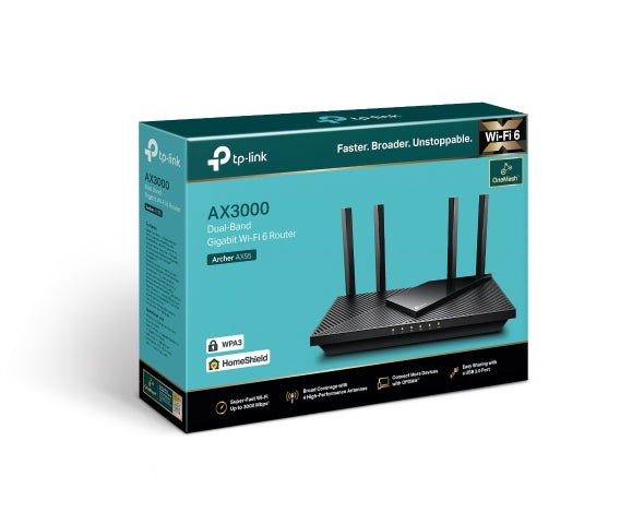 TP-Link Archer AX55 AX3000 Gigabit Wi-Fi 6 Router for Fast Home Wi-Fi