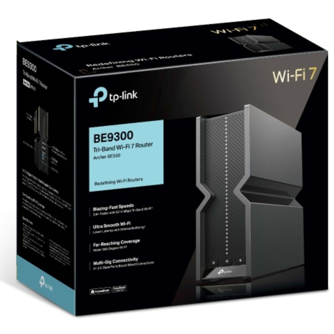 TP-Link Archer BE550 V2 BE9300 Wi-Fi 7 Tri-Band Router 688 Mbps at 2.4 GHz + 2880 Mbps at 5 GHz + 5760 Mbps at