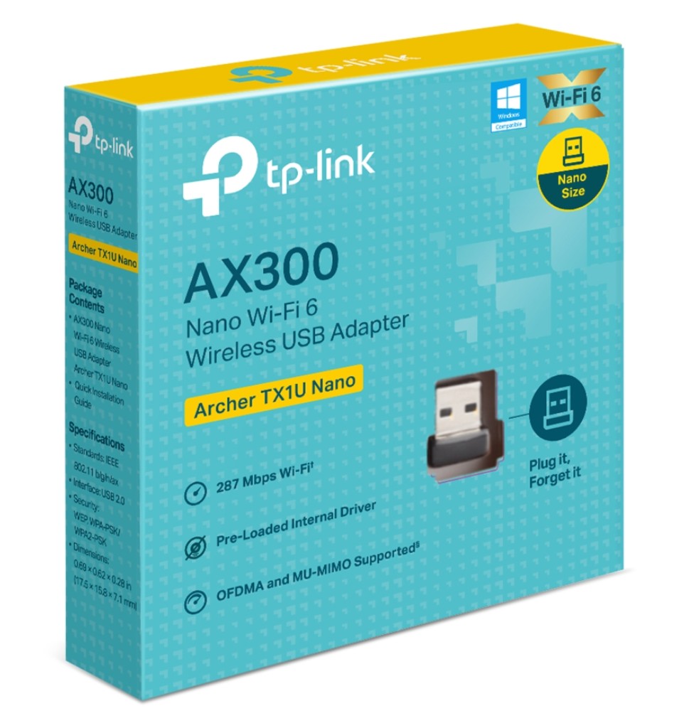 TP-Link Archer TX1U Nano AX300 Nano Wi-Fi 6 Wireless USB Adapter , 287 Mbps at 2.4 GHz , Internal Antennas, US
