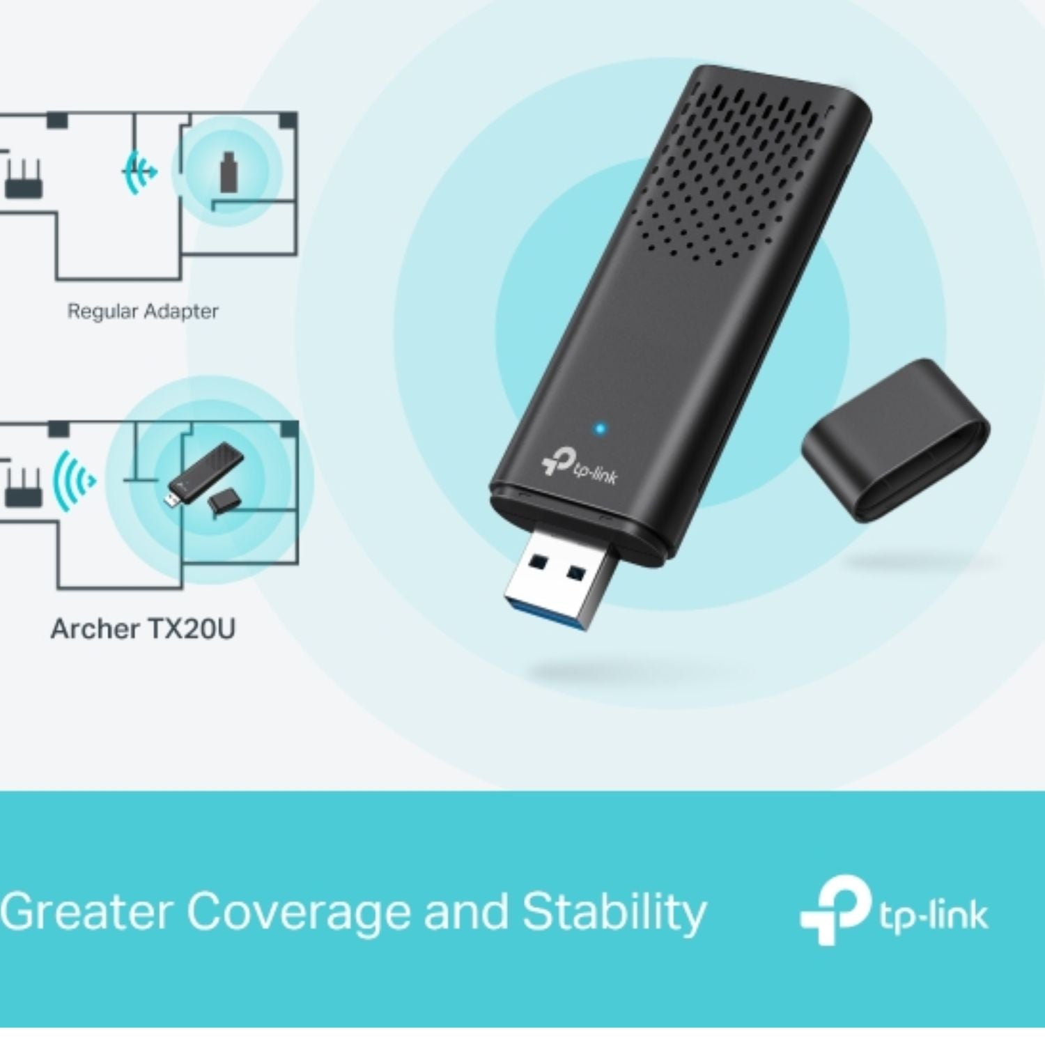 TP-Link Archer TX20U AX1800 Wi-Fi 6 USB Adapter | Fast Dual Band PC Upgrade TP-LINK