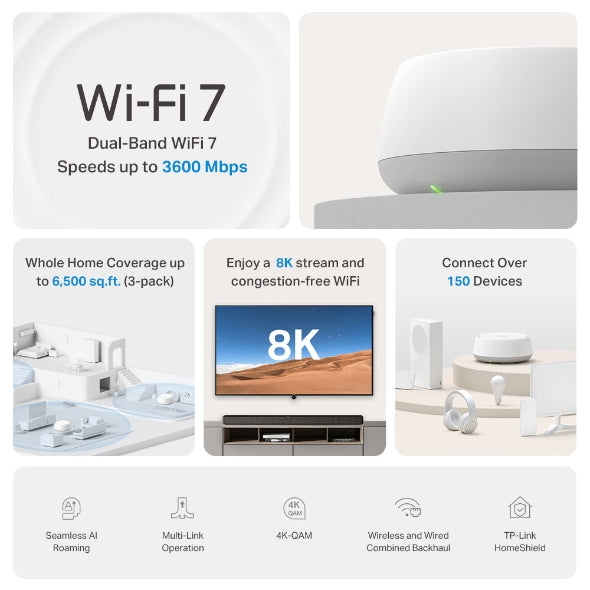 TP-Link Deco BE22 BE3600 Wi-Fi 7 Mesh System (2-Pack) TP-LINK