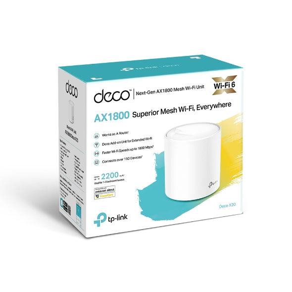 TP-Link Deco X20 AX1800 Mesh Wi-Fi 6 System - Whole Home Coverage TP-LINK