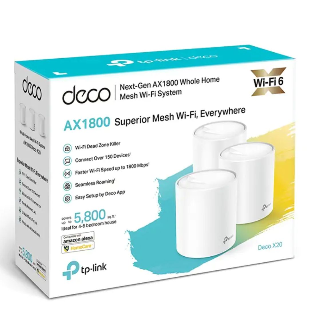 TP-Link Deco X20 AX1800 Whole Home Mesh Wi-Fi 6 System (3-Pack)