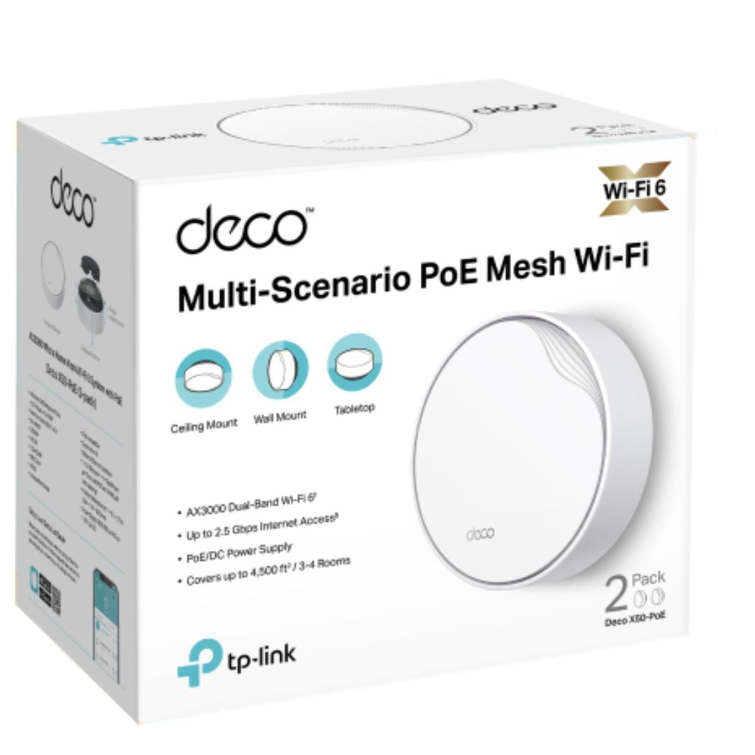 TP-Link Deco AX3000 Whole Home Mesh WiFi 6 System with PoE TP-LINK