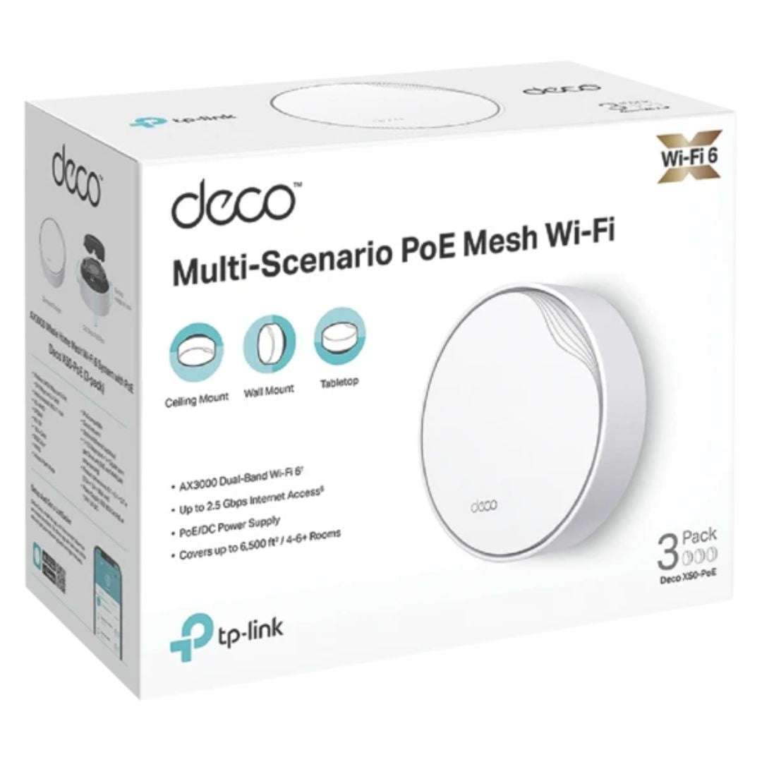 TP-Link Deco X50-PoE AX3000 Whole Home Mesh WiFi 6 (3-Pack) TP-LINK