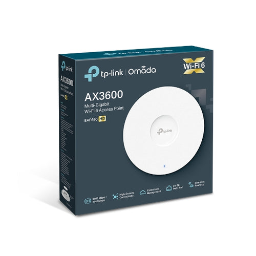 (CH)TP-Link EAP660 HD Omada AX3600 Wireless Dual Band Multi-Gigabit Ceiling Mount Access Point, 2402Mbps @ 5GH