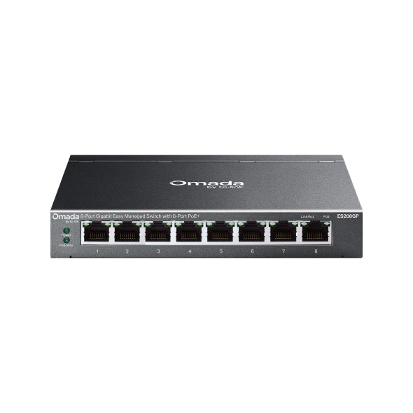 TP-Link ES208GP Omada 8-Port Gigabit Easy Managed Switch with 8-Port PoE+, 8× Gigabit PoE+ Ports , 802.3at/af