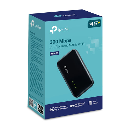 (E)TP-Link M7400 300 Mbps LTE-Advanced Mobile Wi-Fi Supports up to 32 devices simultaneously, up to 300 Mbps d