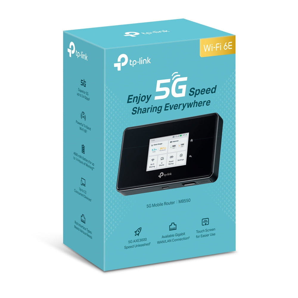TP-Link M8550 5G Mobile Wi-Fi 6E Hotspot - Fast Portable Internet