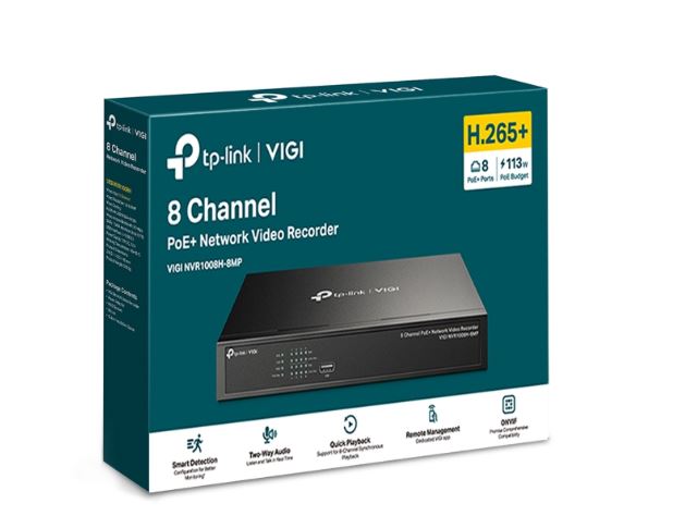 VIGI NVR1008H-8MP 8-Channel 4K PoE+ Network Video Recorder TP-LINK