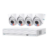 TP-Link Omada T8S4-2T - Omada 8MP Turret PoE Security Camera System with 2TB HDD, 4 Cameras with 16-Channel NV
