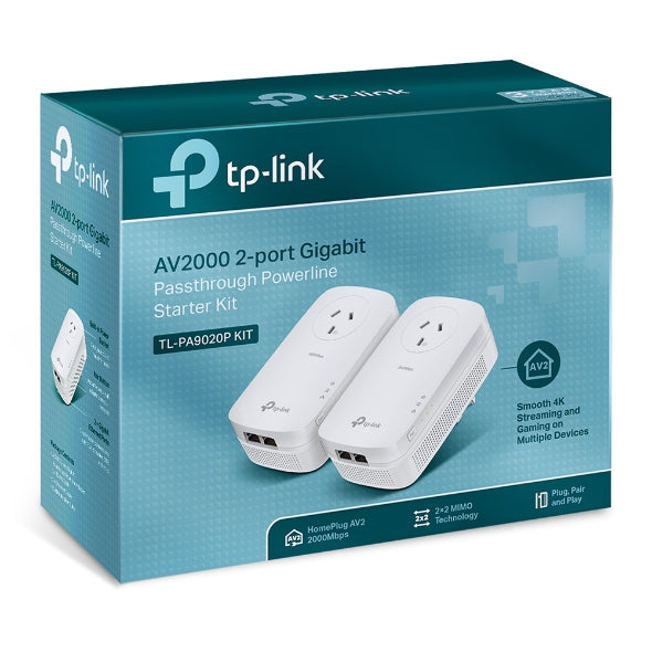 AV2000 Gigabit Powerline Adapter Kit with Passthrough & 2 Ports TP-LINK