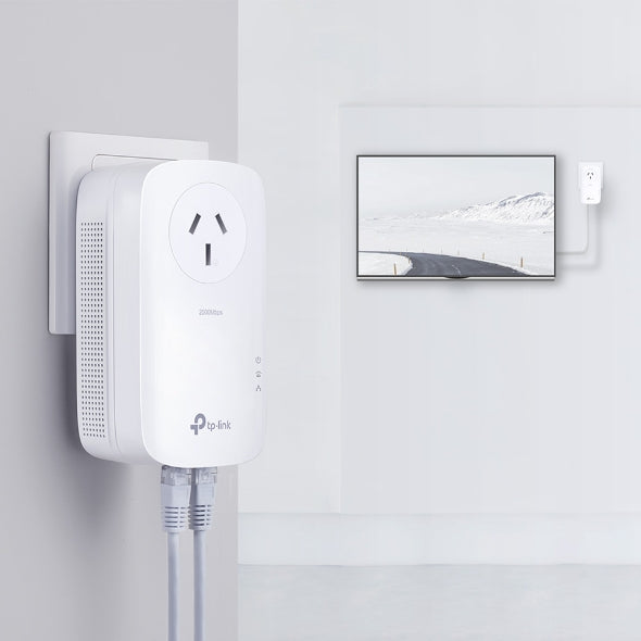 AV2000 Gigabit Powerline Adapter Kit with Passthrough & 2 Ports
