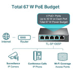 TP-Link 5-Port PoE Desktop Switch | 4-Port Power Over Ethernet TP-LINK