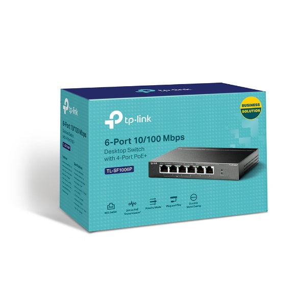 TP-Link TL-SF1006P 6-Port PoE+ Desktop Switch for IP Cameras