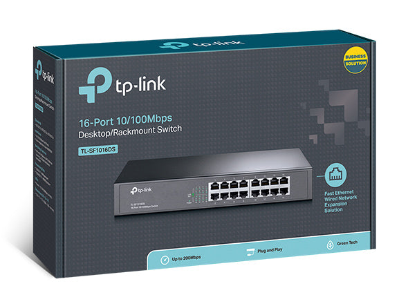 (E)(CH)TP-Link TL-SF1016DS 16-Port 10/100Mbps Smart Switch or wall-mounting design Plug and play 3.2Gbps Switc
