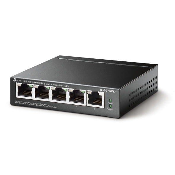 TP-Link TL-SG1005LP 5-Port Gigabit PoE+ Desktop Switch - Easy Setup TP-LINK