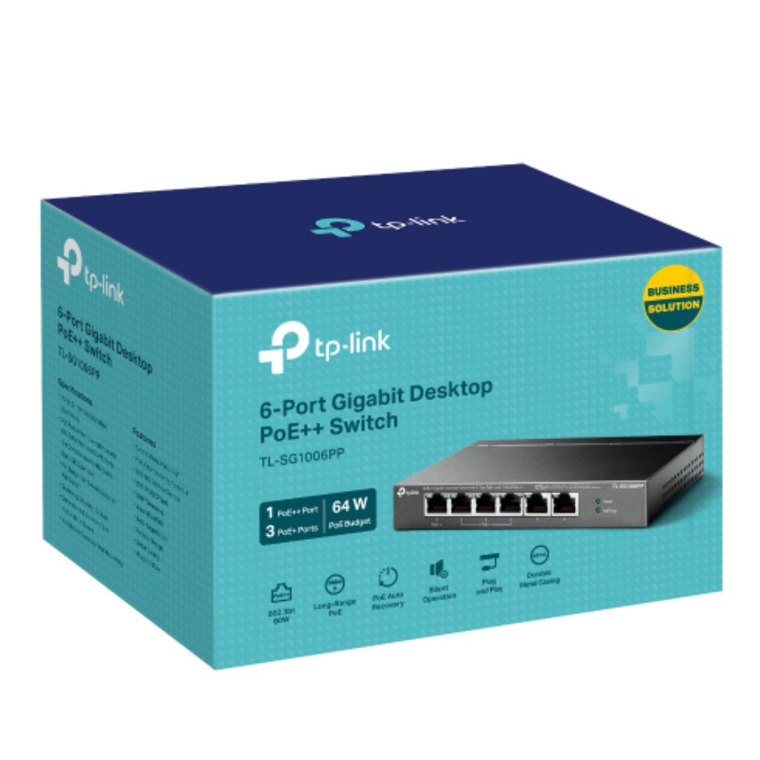 TP-Link TL-SG1006PP 6-Port Gigabit Desktop PoE++ Switch TP-LINK