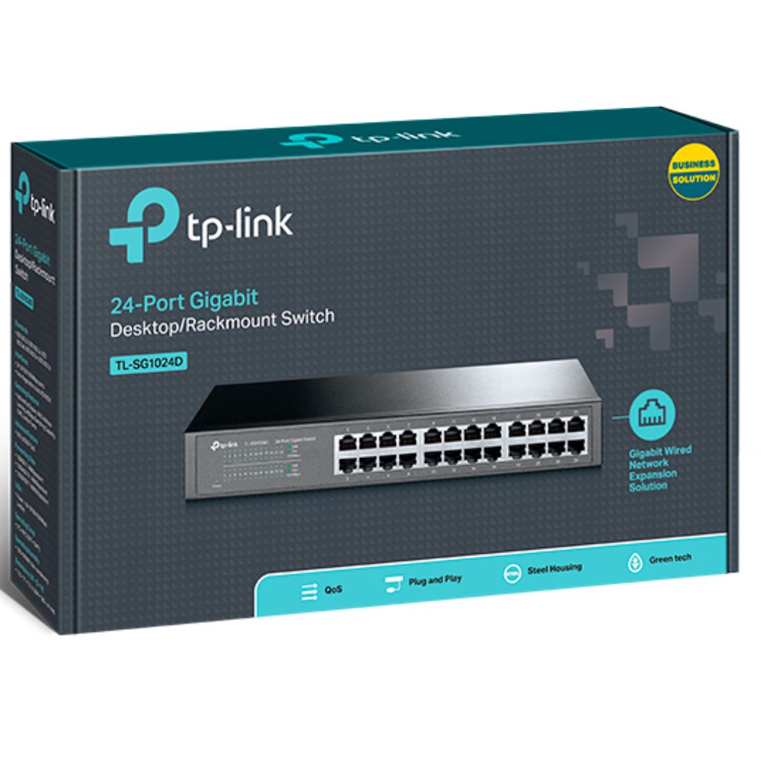 TP-Link TL-SG1024D 24-Port Gigabit Desktop/Rackmount Unmanaged Switch energy-efficient Supports MAC - TL-SG1024D