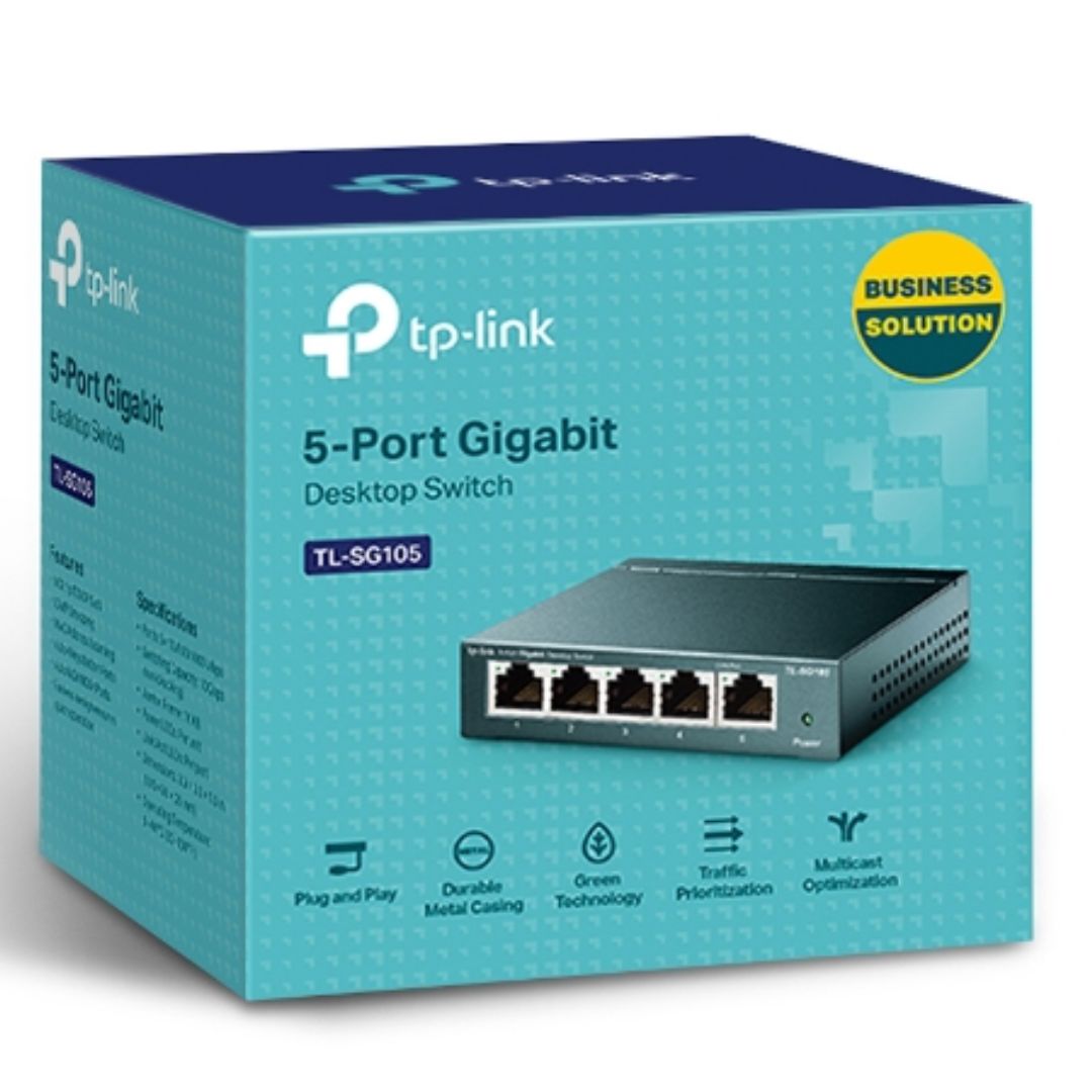 TP-Link TL-SG105 5-Port Gigabit Desktop Switch - Metal Case TP-LINK