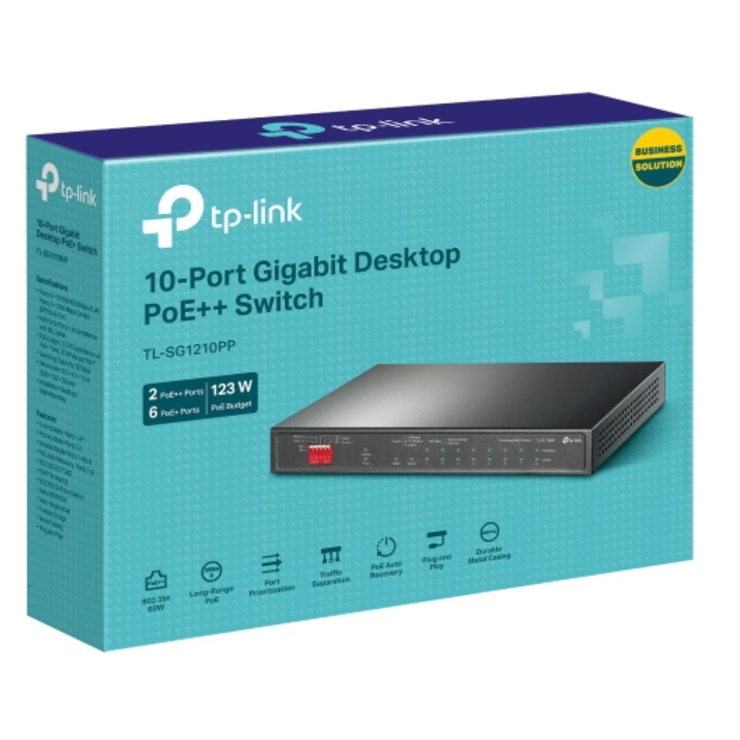 TP-Link TL-SG1210PP 10-Port Gigabit PoE++ Desktop Switch TP-LINK