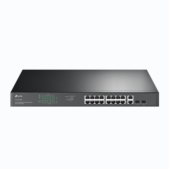 TP-Link TL-SG1218MP 18-Port Gigabit Rackmount Switch With 16 PoE+ & 2 SFP Slots, 16× Gigabit PoE+ Po - TL-SG1218MP
