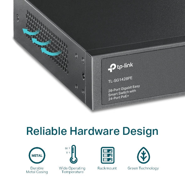 TP-Link TL-SG1428PE 28-Port Gigabit Easy Smart PoE+ Switch TP-LINK