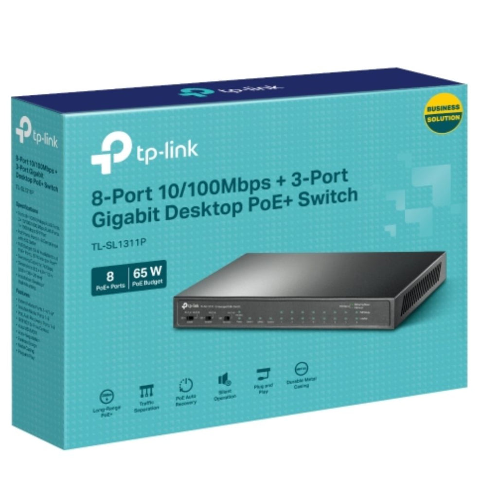 8-Port PoE+ Gigabit Desktop Switch - Silent, Easy Setup Network Hub