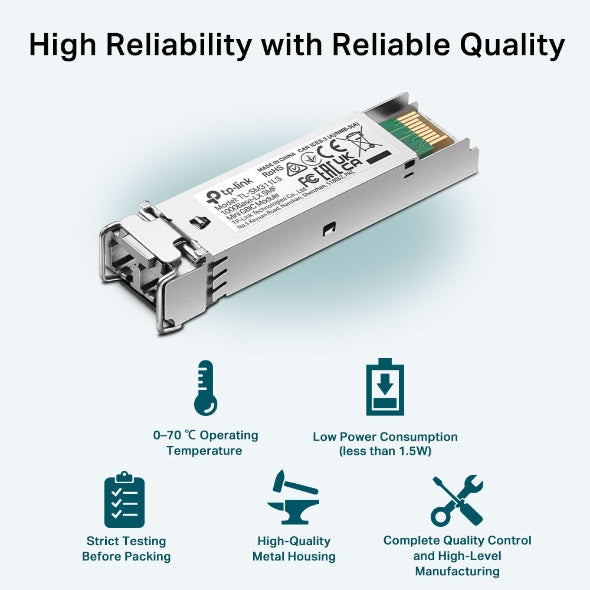 TP-Link Gigabit Single-Mode SFP Module - 20km Fiber Optic Transceiver TP-LINK