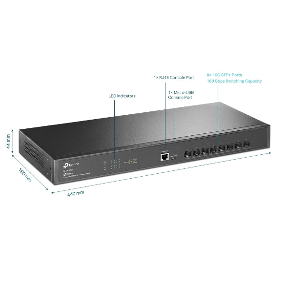 TP-Link TL-SX3008F JetStream 8-Port 10GE SFP+ Managed Omada SDN Switch TP-LINK
