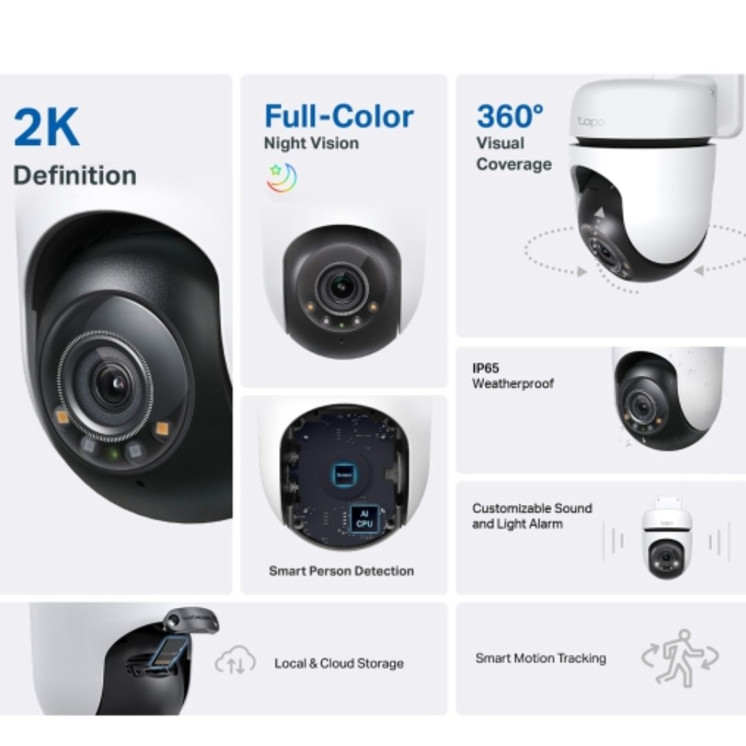 TC41 2K Outdoor Pan/Tilt WiFi Security Camera | Full-Color Night Vision TP-LINK