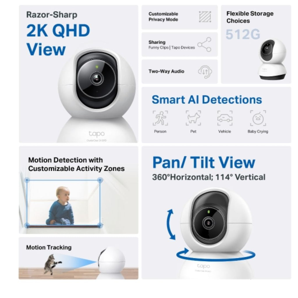 TP-Link TC72 2K Pan/Tilt AI Wi-Fi Home Security Camera TP-LINK