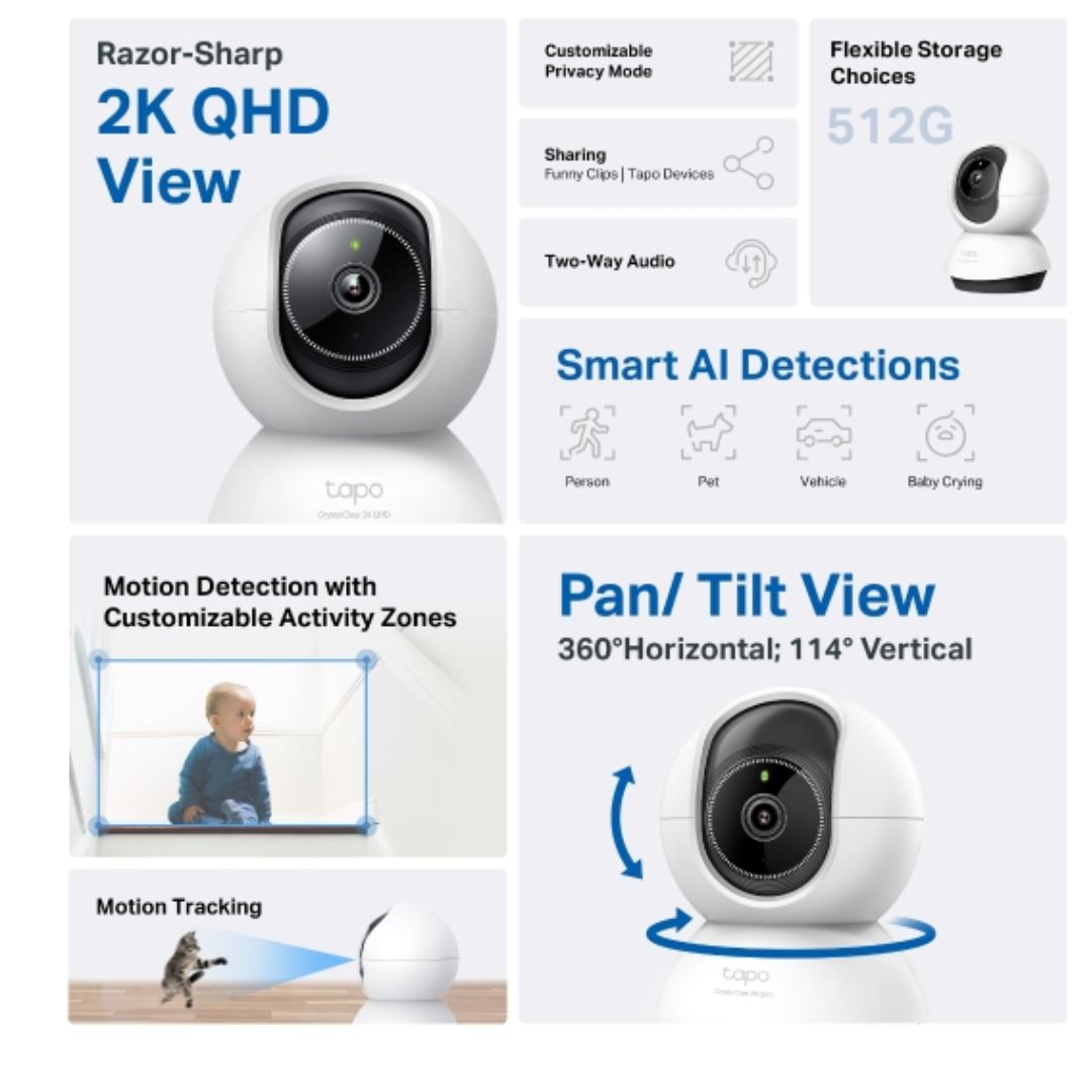 TP-Link TC72 2K Pan/Tilt AI Wi-Fi Home Security Camera TP-LINK