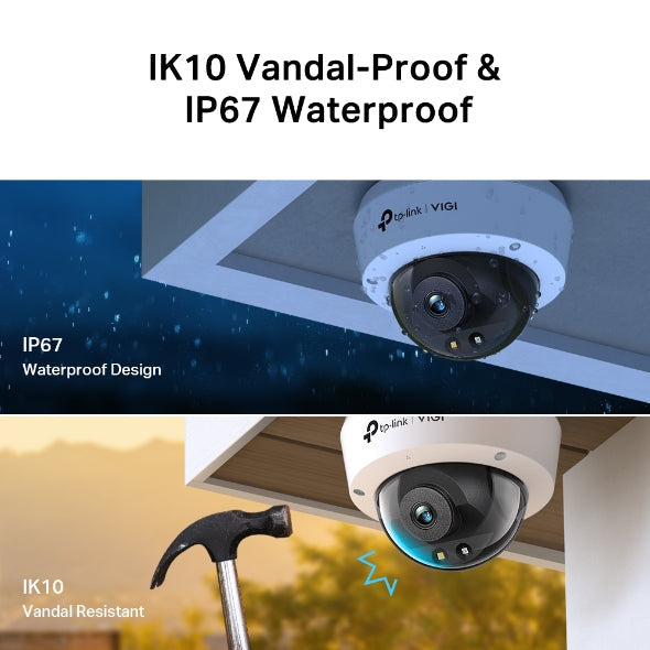 VIGI C250 5MP Full-Color Vandal-Proof PoE Dome Camera TP-LINK