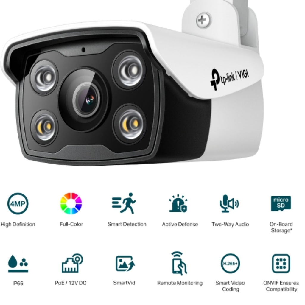 VIGI 4MP Outdoor Full-Colour Bullet Camera | 24/7 Colour Night Vision TP-LINK