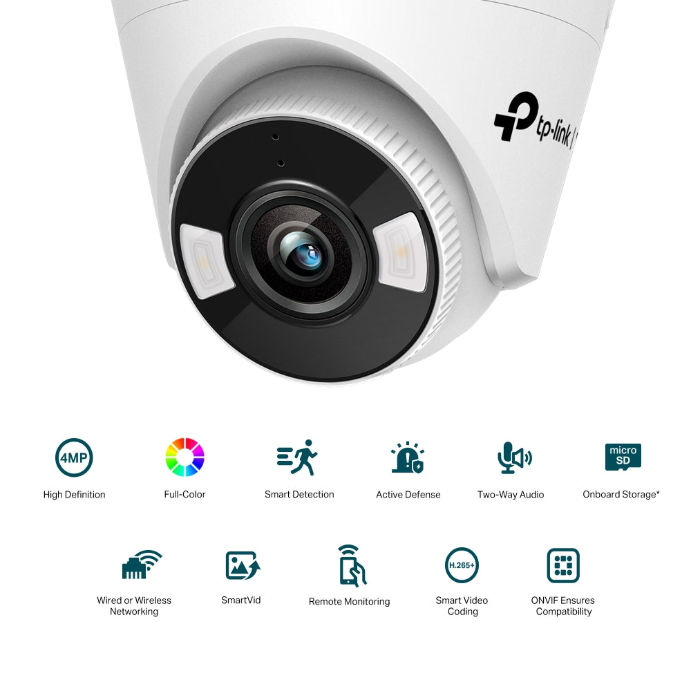 VIGI 4MP Full-Colour Wi-Fi Turret Security Camera TP-LINK